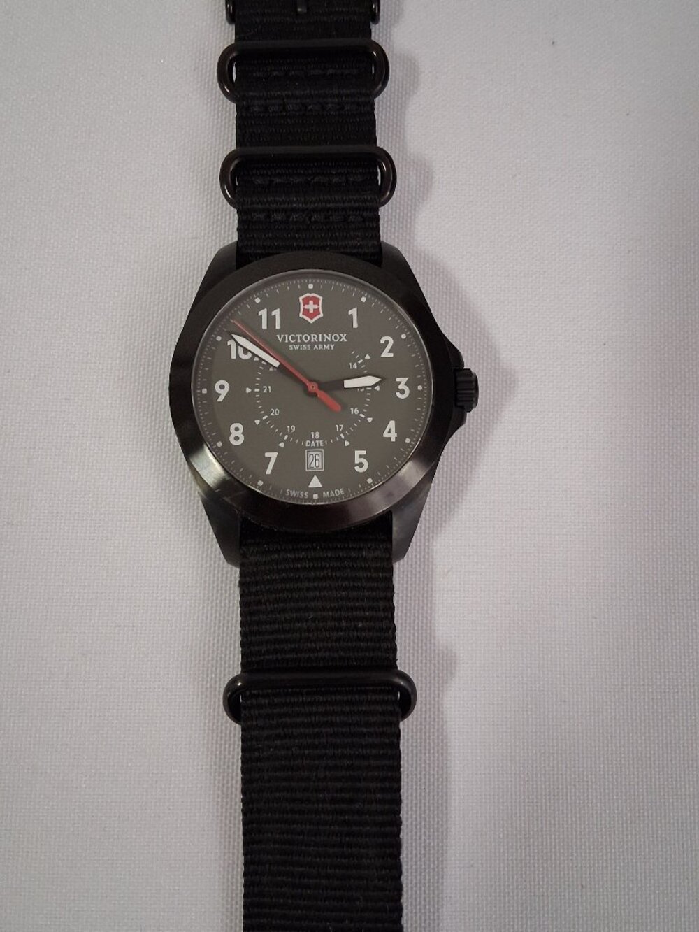Victorinox Men's Heritage Analog Quartz Watch Green Dial Black Nylon Strap